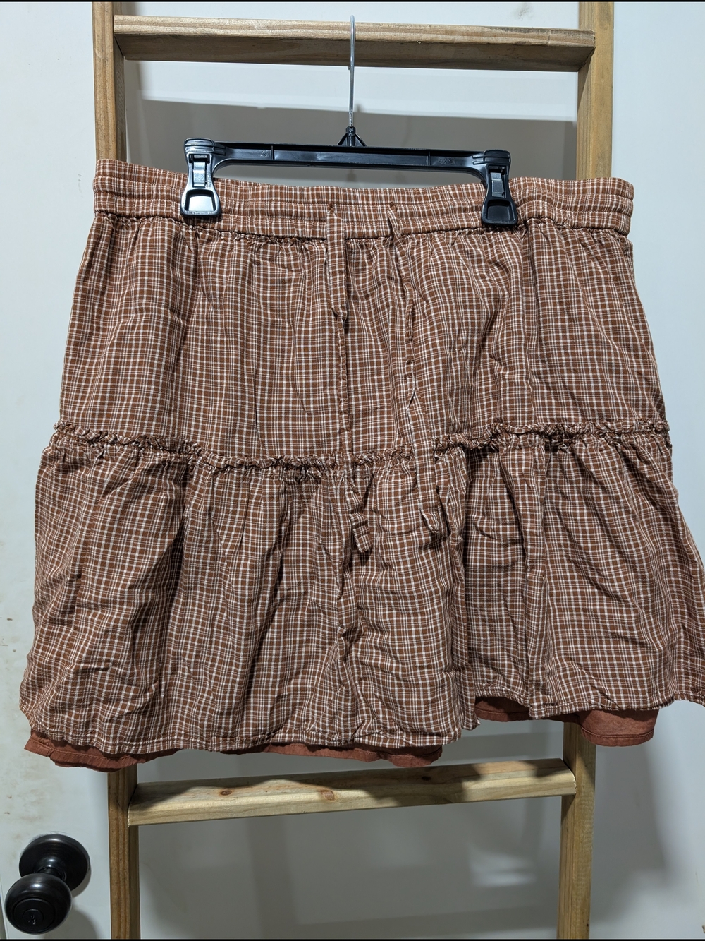 LOFT ♥️ Rust Plaid Tiered Skirt